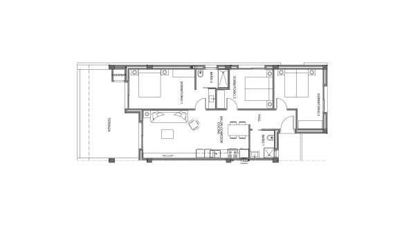 Планировка квартиры 3 спальни в ЖК OASIS LAGUNA 3 № 5 (2D)
